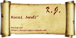 Kocsi Jenő névjegykártya