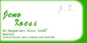 jeno kocsi business card